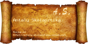 Antaly Skolasztika névjegykártya